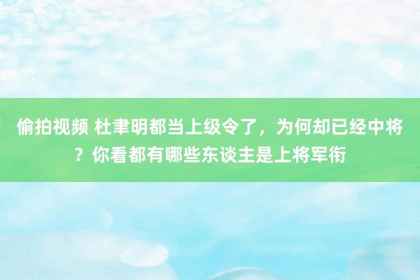 偷拍视频 杜聿明都当上级令了，为何却已经中将？你看都有哪些东谈主是上将军衔