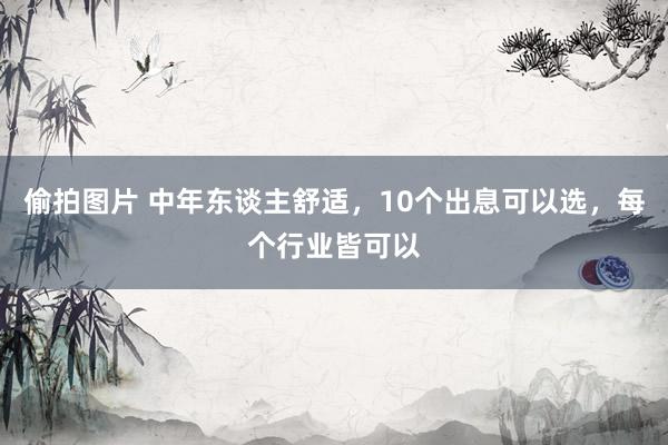 偷拍图片 中年东谈主舒适，10个出息可以选，每个行业皆可以