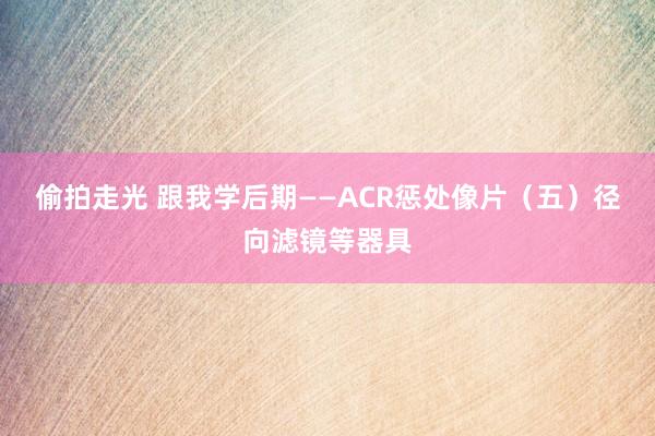 偷拍走光 跟我学后期——ACR惩处像片（五）径向滤镜等器具