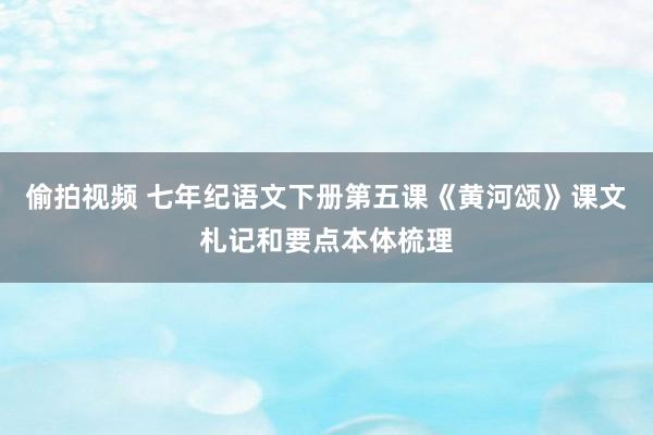 偷拍视频 七年纪语文下册第五课《黄河颂》课文札记和要点本体梳理