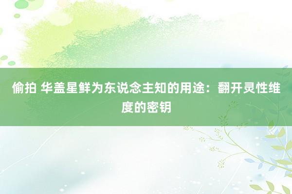 偷拍 华盖星鲜为东说念主知的用途：翻开灵性维度的密钥